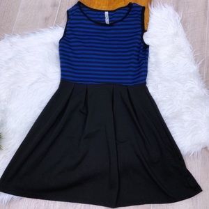 Ginger G Striped Sleeveless Fit & Flare Dress